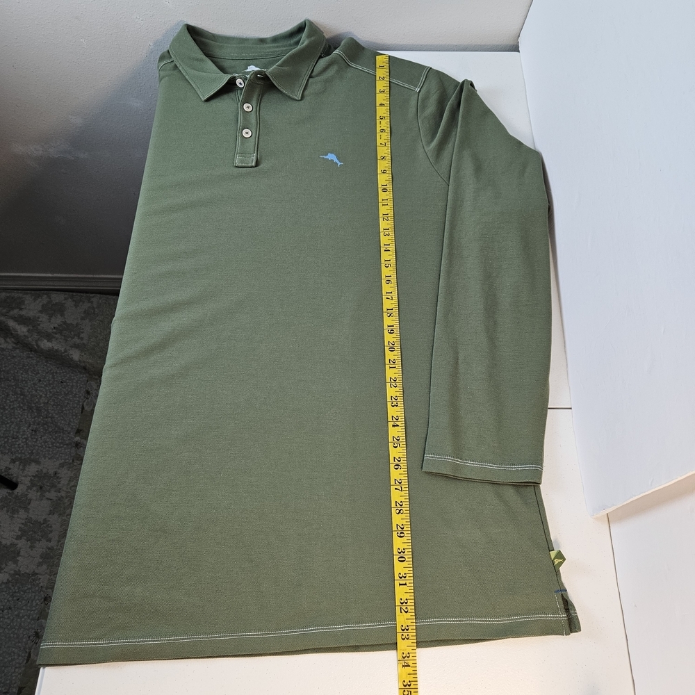 Tommy Bahama Island Zone Tropicool Pique Spectator Green Long Sleeve Polo 2XLT - Picture 9 of 9
